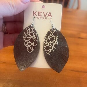Keva Style Silver Leaf Earrings